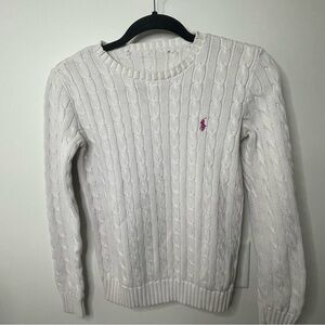 Ralph Lauren White Cable Knit Sweater XS